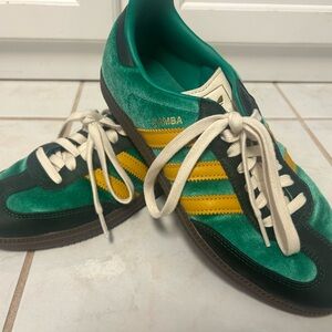 Adidas Samba Emerald and Gold Sneakers Size 8